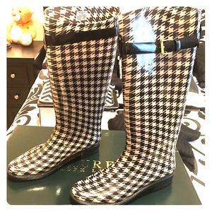 Ralph Lauren Houndstooth Rainboots. New w/o tags
